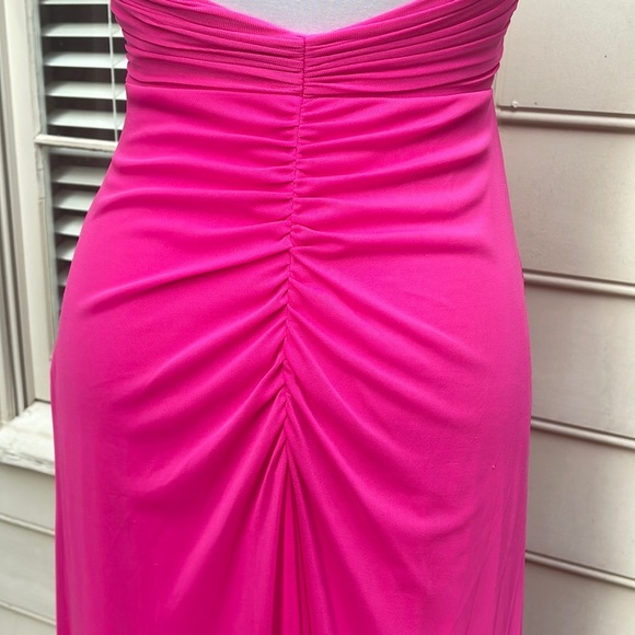 Hailey by Adrianne Papell One Shoulder Pink Dress size 4 - Picture 10 of 16